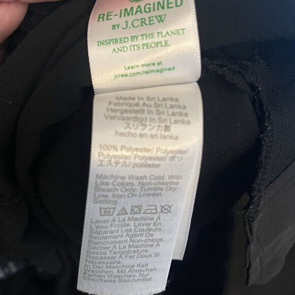 J. Crew Factory Women's 12 Jamie Pant Crop Crepe Business Black Elastic Waist - Picture 10 of 10